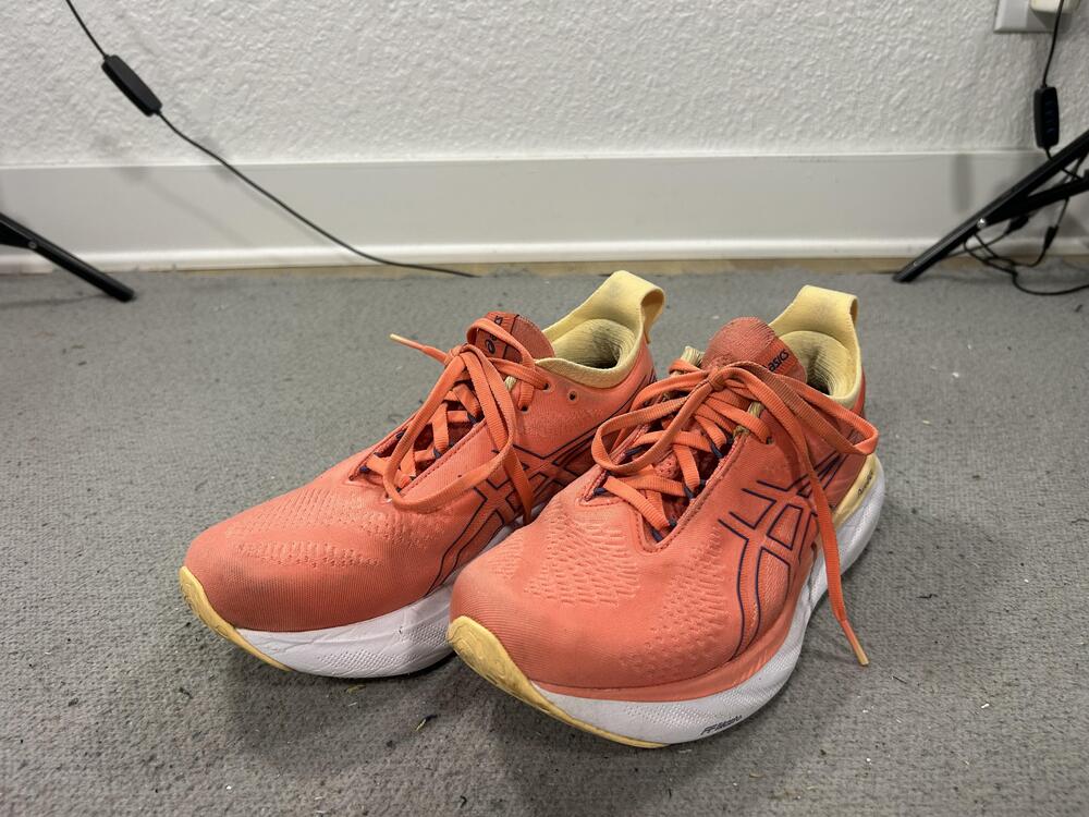 ASICS GEL-Nimbus 25 Shoes Mens Size 8.5 Orange Running Sneaker Papaya